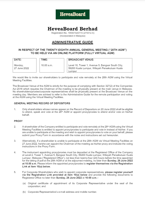 Administrative Guide 28th AGM