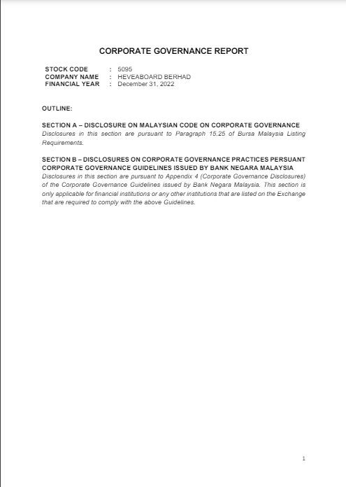Corporate Governance Report 2022