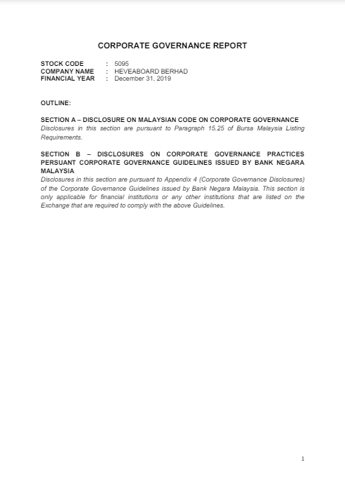 Corporate Governance Report 2019