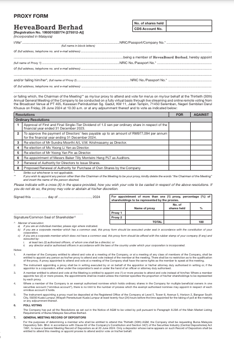 Proxy Form-30th AGM