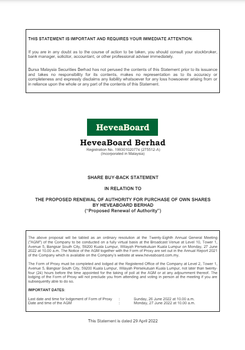 SBB Statement 2021