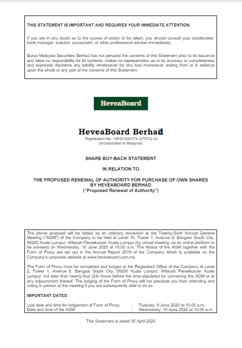 SBB Statement 2019