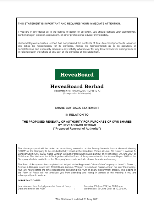 SBB Statement 2020