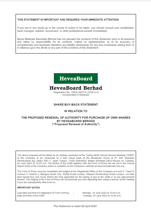 SBB Statement 2022
